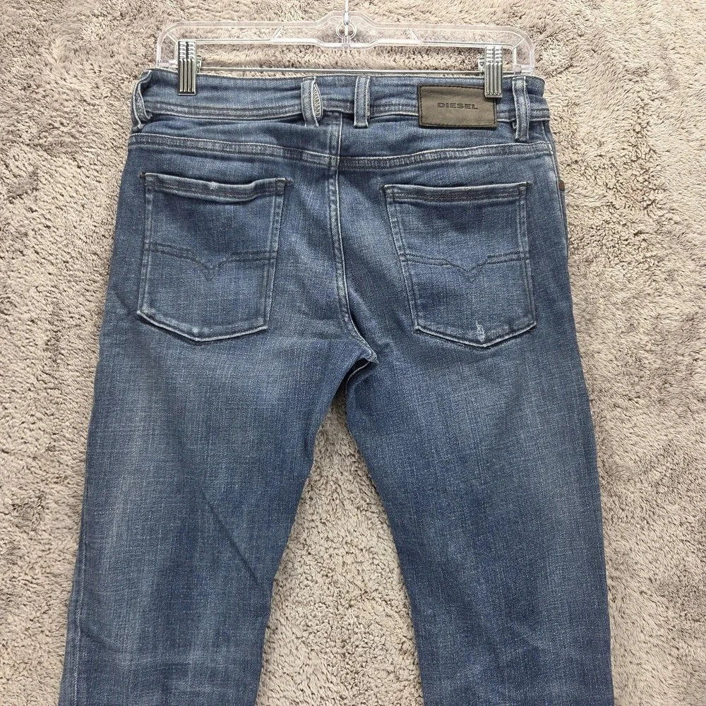 Diesel Jeans Mens 28x30 Blue Sleenker Slim Skinny Button Fly Stretch Denim 084UI